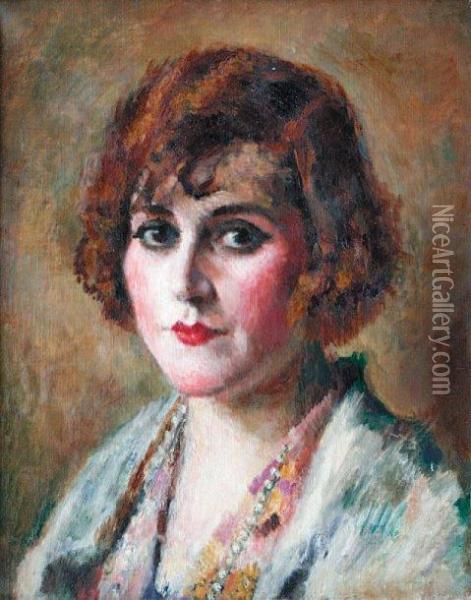 Portrait D'une Dame En Buste Huile Sur Toile Non Signee 41 X 33 Cm Oil Painting - Charles Francois Prosper Guerin