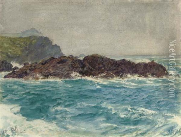 The Cornish Coast Oil Painting - William Holman Hunt