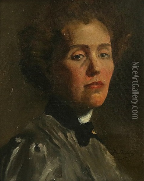Portrait Of An Elegant Woman Oil Painting - Anna Bilinska-Bohdanowicz