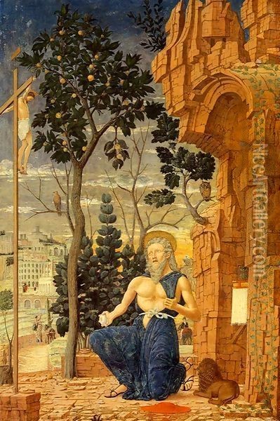 Saint Jerome in the Wilderness Oil Painting - Andrea Mantegna