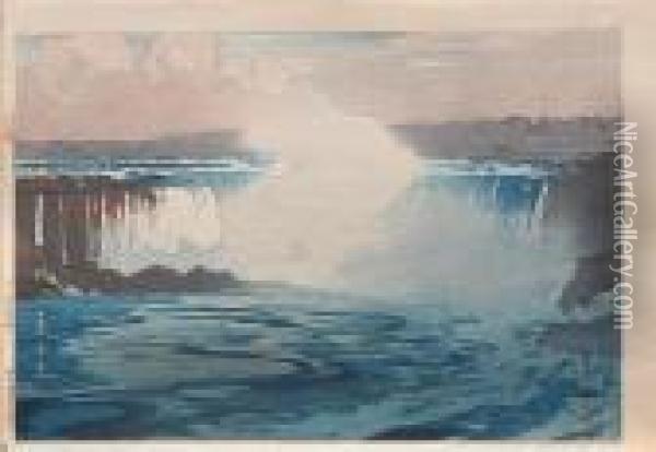 Niagara Falls Oil Painting - Hiroshi Yoshida