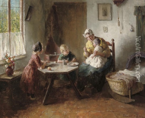Supper Time Oil Painting - Bernard de Hoog