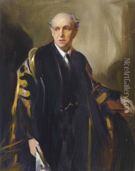 Study Of Viscount Cecil Of 
Chelwood Wearing His Robes As Chancellor Of Birmingham University Oil Painting - Philip Alexius De Laszlo