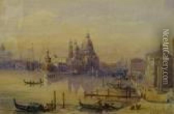 Venice With Figures Oil Painting - James Holland