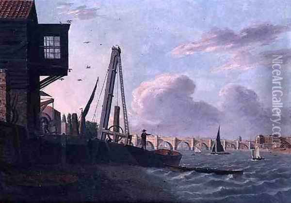 View on the Thames near Westminster Bridge Oil Painting - Daniel Turner
