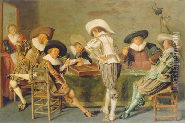 The Game Of Backgammon Oil Painting - Dirck Hals
