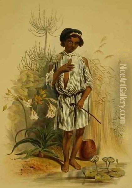 Charley, a Half Caste Kafir Boy Oil Painting - George French Angas