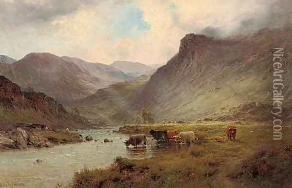 The bank O'Doune Oil Painting - Alfred de Breanski