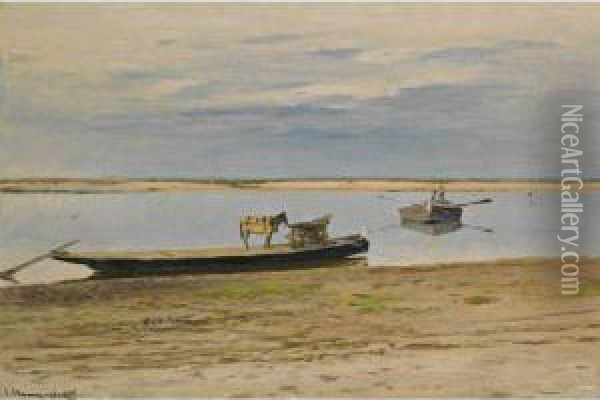 View Of The Dniepr Oil Painting - Sergei Ivanovitch Svetoslavsky