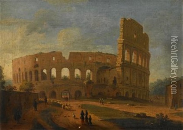Colosseum, Rome Oil Painting - Hendrick Frans van Lint
