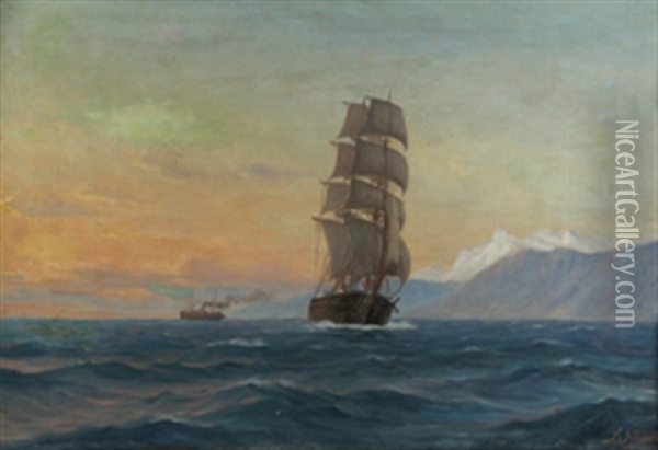 Marine Oil Painting - Zackarais Martin Aagaard