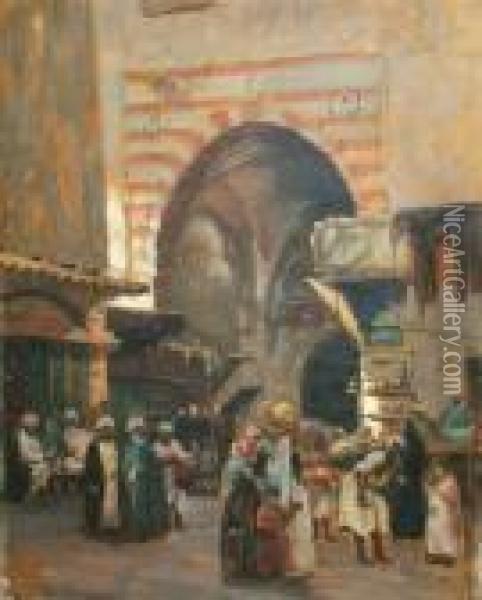 Market Scene Oil Painting - Vilhelm J. Rosenstand