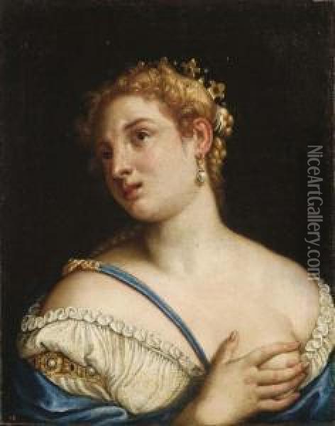 Figura Femminile Allegorica
 (
La Carita ?
) Oil Painting - Carletto Carliari