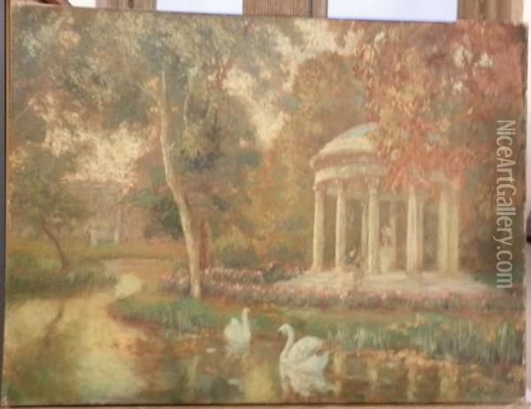 Le Temple De L'amour Au Parc Monceau Oil Painting - Claude Marks