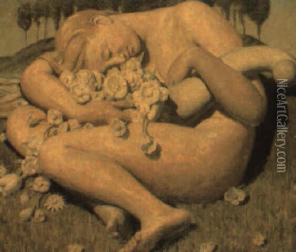 Sleeping Flora Oil Painting - Ernest Procter
