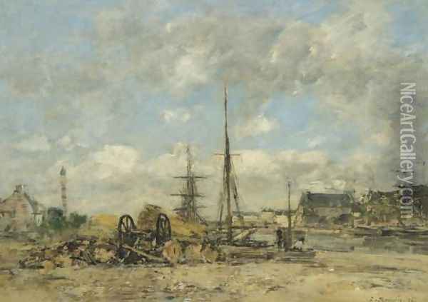 Trouville, le port Oil Painting - Eugene Boudin