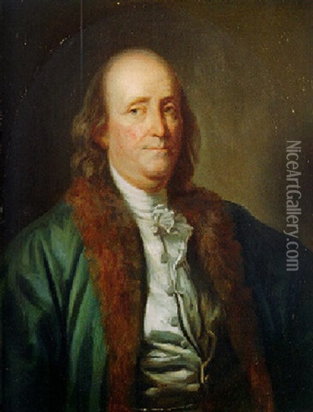 Portrait Of Benjamin Franklin Oil Painting - Jean Baptiste Greuze