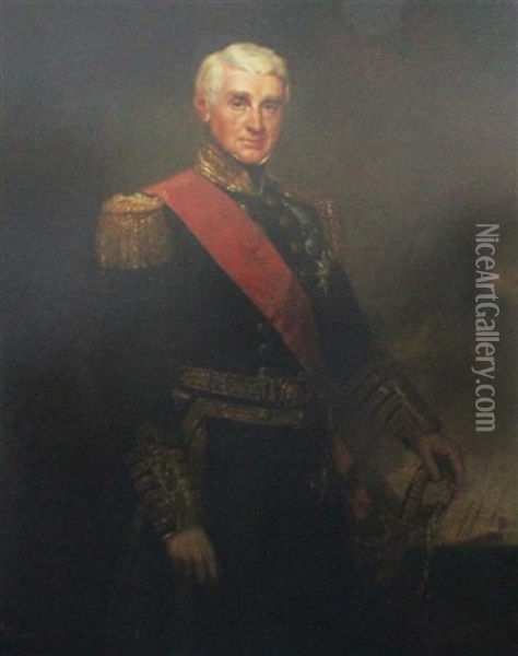 Portrait Of Admiral Of The Fleet Sir Thomas Cochrane Gcb (1789-1872) First Governor Of Newfoundland And M.p For Ipswich Oil Painting - Richard Buckner
