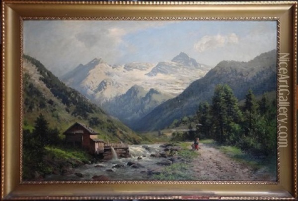 Paysage Anime Oil Painting - Heinrich Ludwig Frische