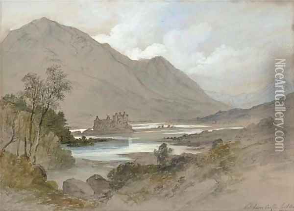 Kilchurn Castle, Loch Awe Oil Painting - Thomas Miles Jnr Richardson