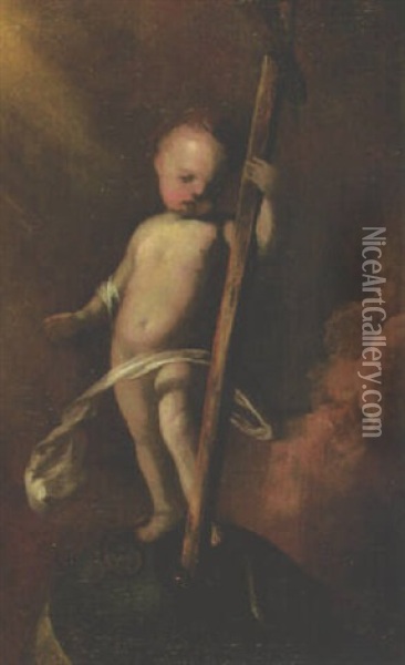 The Infant Christ Triumphant Over Sin Oil Painting - Johann Heinrich Schoenfeldt