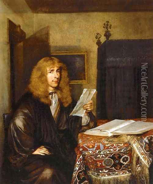 Portrait of a Man Reading Oil Painting - Gerard Terborch