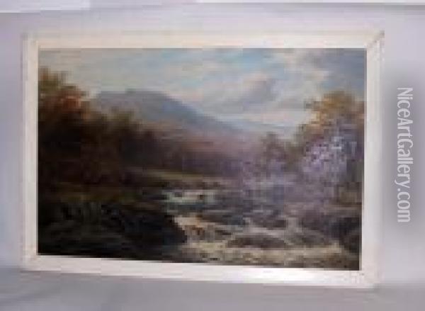 On The Langdale, Westmoreland Oil Painting - William Mellor
