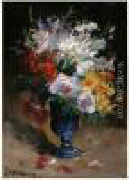  Bouquet De Fleurs  Oil Painting - Jacques Van Coppenolle