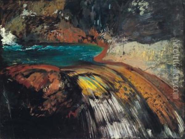 Wasserfallim Tatragebirge Oil Painting - Leon Wyczolkowski