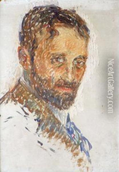 Portrait D'homme. Oil Painting - Henri Martin
