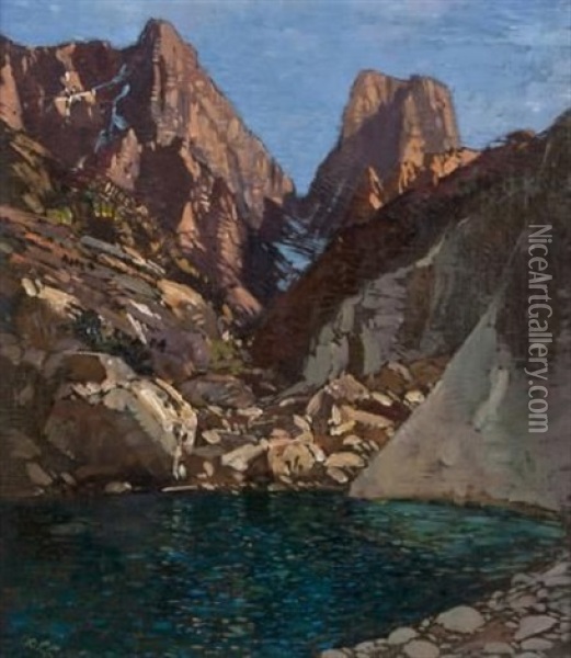 The Fairie Pool, Mont Aux Source [sic] Oil Painting - Robert Gwelo Goodman