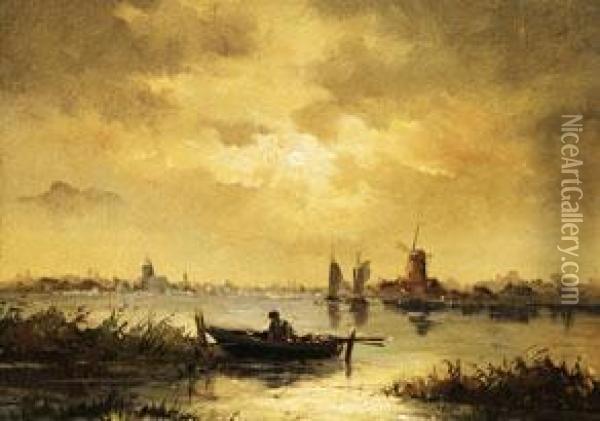 Niederlandische Flusslandschaft Oil Painting - Willem Cornelis Rip