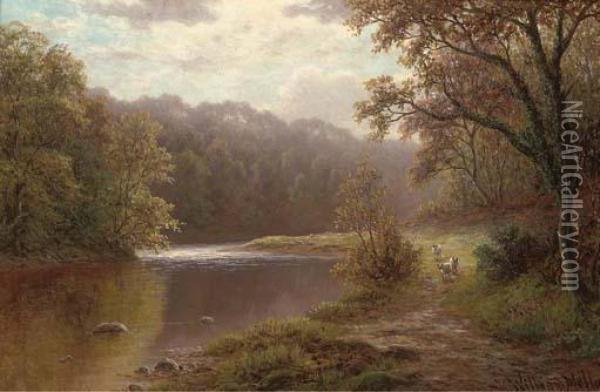 On The Nidd Oil Painting - William Mellor