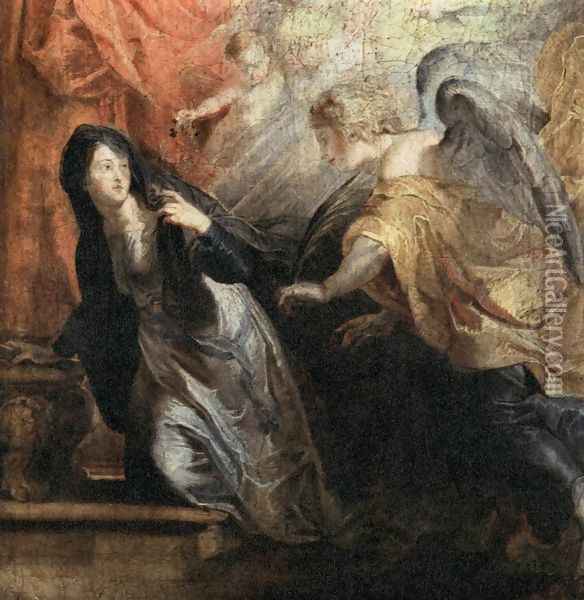 Annunciation 1630s Oil Painting - Frans Luyckx