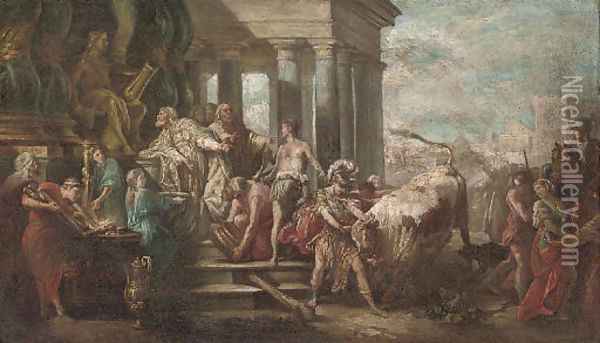 Thesius and the Minotaur Oil Painting - Carle van Loo