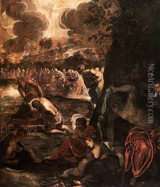 The Baptism of Christ 3 Oil Painting - Jacopo Tintoretto (Robusti)