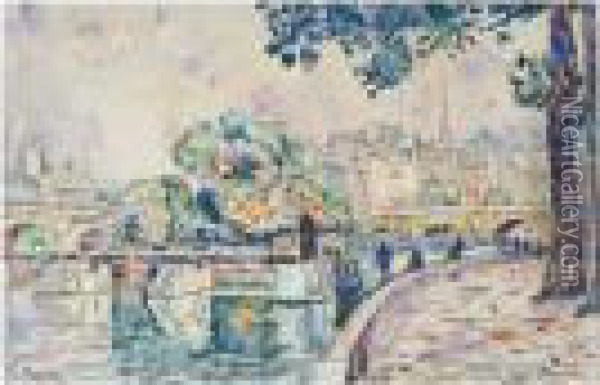 Paris, La Seine, Le Pont-neuf Et La Pointe Du Vert-galant Oil Painting - Paul Signac
