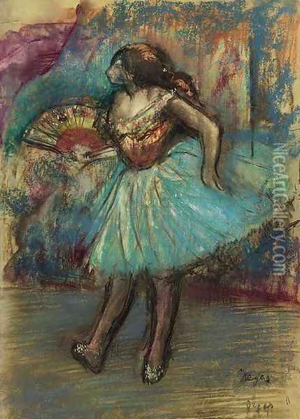 Danseuse a l'eventail Oil Painting - Edgar Degas