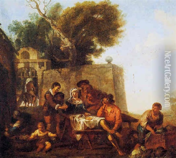 Colazione Di Contadini All'aperto Oil Painting - Pieter Jacobsz. van Laer