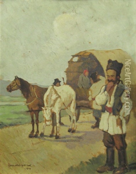 Resting Oil Painting - Gheorghe Zamphiropol Dall