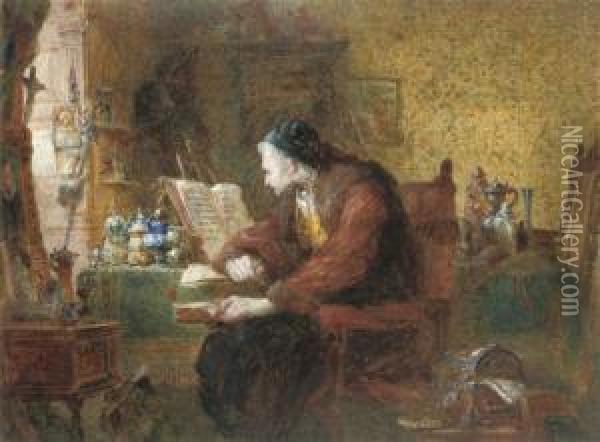 The Antiquarian Oil Painting - Charles Cattermole