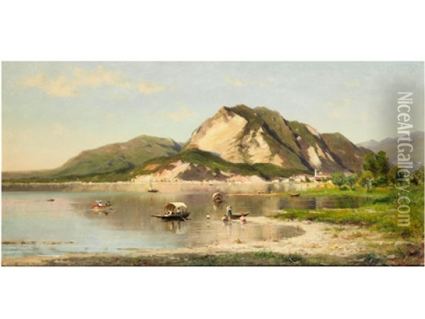 Lago Maggiore Oil Painting - Silvio Poma