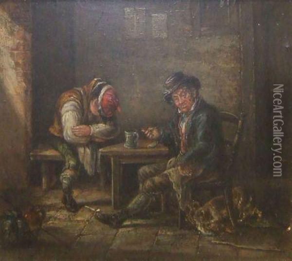 Seated At A Table Oil Painting - David The Younger Teniers