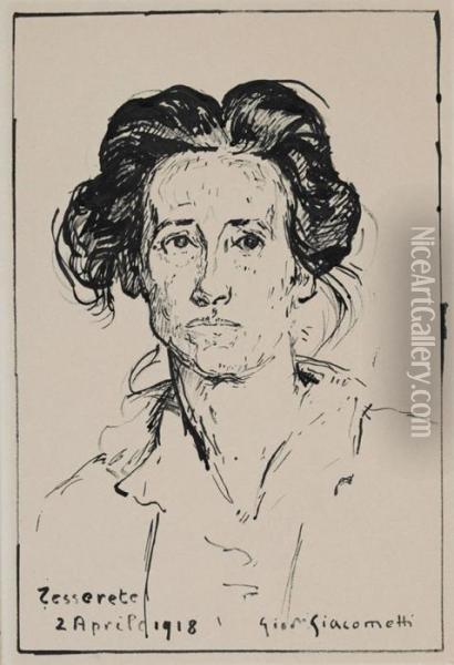 Portrait Fanny Fleiner Oil Painting - Giovanni Giacometti