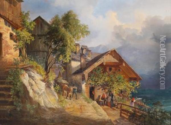 Partie Aus Demsalzkammergut Oil Painting - Alexander Kaiser