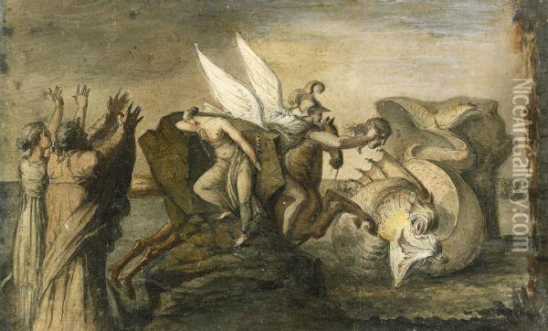 Perseus Och Andromeda Oil Painting - Carl August Ehrensvard