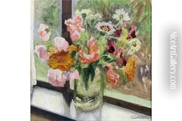 Flower On A Sunny Window Oil Painting - Sir George Clausen