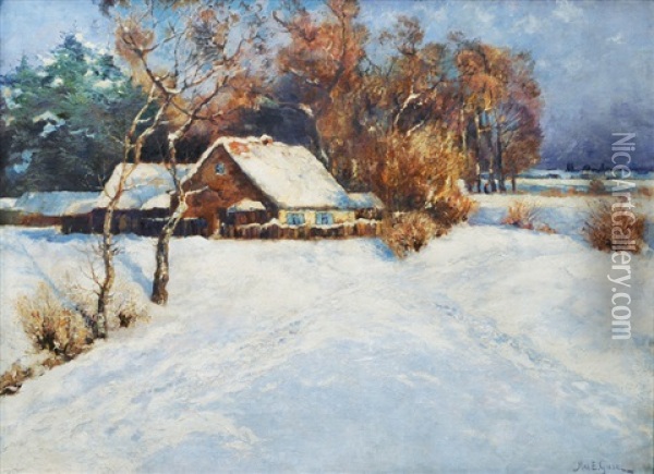 Winter Sun Oil Painting - Max Eduard Giese