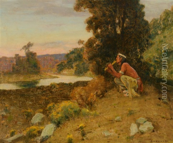 The Piper Oil Painting - Eanger Irving Couse