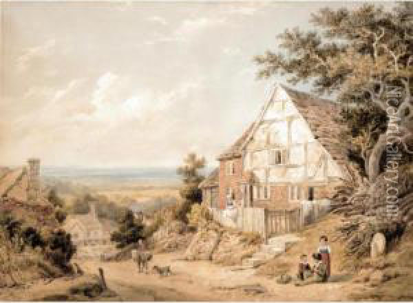 Haslemere, Surrey; Landscape With A Windmill Oil Painting - William Henry Stoth. Scott